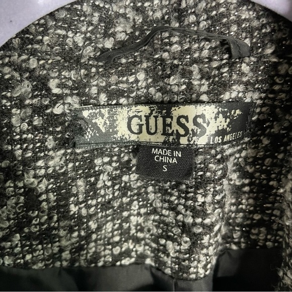 GUESS Los Angeles Black & Gray Boucle Tweed Blazer - Picture 6 of 11